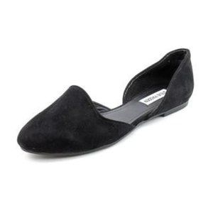 Steve Madden "vamp" dorsay flat black suede